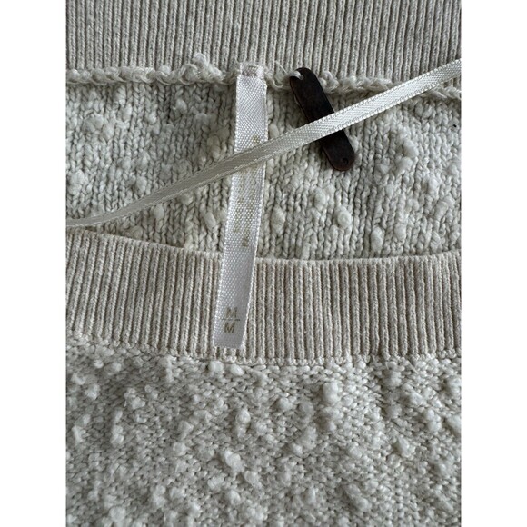Free People Women's Found My Friend Pullover Sweater Cream Boho Top Boucle Sz M - Picture 9 of 10